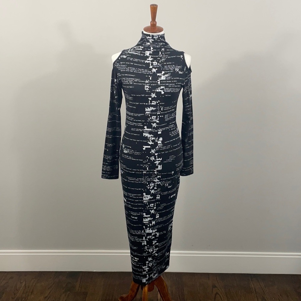 Cyberdog London Black Glitch Dress Medium M